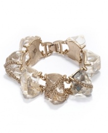 Embrace the elements with sparkling natural-colored stones. This RACHEL Rachel Roy bracelet will take your style to a whole new level with chic multicolored glass and crystal stones in a gold tone mixed metal setting. Approximate length: 7-1/2 inches.