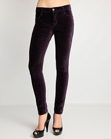 Indulgently soft, these James Jeans skinny jeans are rendered in sumptuous velvet for a luxe finish. Indulgently soft, these James Jeans skinny jeans are rendered in sumptuous velvet for a luxe finish.