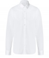 Update your workweek staples with this stylish button-down from Jil Sander - Spread collar, front button placket, long sleeves, curved hem - Slim fit - Pair with jeans, trousers, chinos, or cords