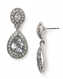 Sophisticated and glamorous, these pave stone drop earrings from Carolee Lux are the perfect finishing touch to your evening look. Sophisticated and glamorous, these pave stone drop earrings from Carolee Lux are the perfect finishing touch to your evening look.