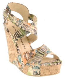 Chinese Laundry's Drastic wedge sandals make a dramatic entrance with their stunning cork wedge heel and sexy wide straps. Chinese Laundry's Drastic wedge sandals make a dramatic entrance with their stunning cork wedge heel and sexy wide straps.