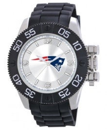 Root for your team 24/7 with this sporty watch from Game Time. Features a New England Patriots logo at the dial. Root for your team 24/7 with this sporty watch from Game Time. Features a New England Patriots logo at the dial.