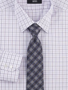 Crisp checked cotton, rendered in a classic style and accented with mitered barrel cuffs.Modified point collarButtonfrontMitered barrel cuffsCottonDry cleanImported