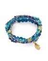 THE LOOKSet of five beaded braceletsBuddha charmChalcedony, amethyst, turquoise and glass stones22k goldplated vermeil sterling silver charm accentsElastic pull-on styleTHE MEASUREMENTWidth, about 2.5ORIGINMade in USA of imported materials
