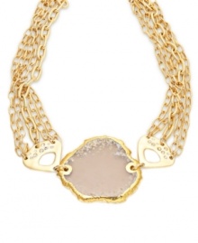 Infuse your look with earth-inspired elements. Alfani's glamorous glass geode necklace makes a bold statement with an eye-catching, multi-chain design set in gold tone mixed metal. Approximate length: 18 inches + 3-inch extender. Approximate drop length: 2 inches. Approximate drop width: 3 inches. Infuse your look with earth-inspired elements. Alfani's glamorous glass geode necklace makes a bold statement with an eye-catching, multi-chain design set in gold tone mixed metal. Approximate length: 18 inches + 3-inch extender. Approximate drop length: 2 inches. Approximate drop width: 3 inches.