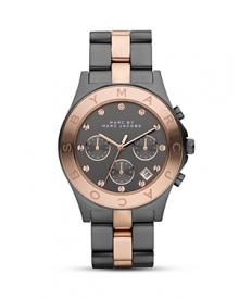 An easy way to make a designer statement, MARC BY MARC JACOBS' rose-gold plated watch is a label lover's perfect piece. Stack it up with bold bracelets to set it in style. An easy way to make a designer statement, MARC BY MARC JACOBS' rose-gold plated watch is a label lover's perfect piece. Stack it up with bold bracelets to set it in style.
