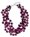 Like grapes on the vine, this multi-row necklace from Style&co. adds sweetness to the occasion. Embellished with purple glass beads. Crafted in rhodium plated steel. Approximate length: 22 inches + 3-inch extender. Approximate drop: 3 inches.