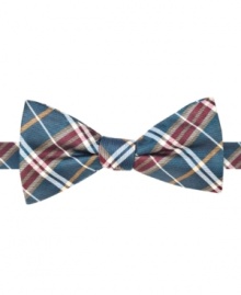 Plaid puts a new spin on things with this bow tie from Countess Mara.