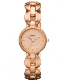 Brighten the days of passersby with the rosy sparkle of this Dress collection watch from Fossil. Brighten the days of passersby with the rosy sparkle of this Dress collection watch from Fossil.