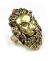 Only the most courageous fashionista would dare to wear a ring so bold. RACHEL Rachel Roy's wild style features an intricate lion head. Crafted in gold tone mixed metal with glittering glass accents. Ring adjusts to fit finger.