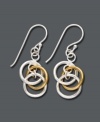 Lovely links in chic, two tone style will complement any ensemble. Giani Bernini design features interlocking circles in sterling silver and 24k gold over sterling silver. Approximate drop: 1-1/4 inches.