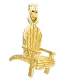 Kick back and relax with this easy-going charm. Crafted in 14k gold, charm features an Adirondack beach chair. Chain not included. Approximate length: 9/10 inch. Approximate width: 7/10 inch.