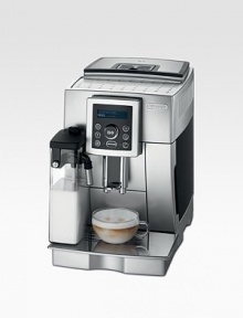 Be your own barista with this compact automatic espresso machine that includes all of the features of a full-size machines, but in a smaller, more convenient size. It's never been easier to create authentic Italian drinks with our patented milk container. Simply slide it onto the front of the machine, place a cup under the nozzle and press any of the one-touch buttons. Be your own barista with this compact automatic espresso machine that includes all of the features of a full-size machines, but in a smaller, more convenient size. It's never been easier to create authentic Italian drinks with our patented milk container. Simply slide it onto the front of the machine, place a cup under the nozzle and press any of the one-touch buttons.
