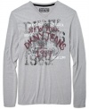 DKNY Jeans layers vintage-look graphics on a V-neck T-shirt you'll wear time and time again