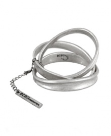 Get on board with the stacking trend this season in this chic bangle set by BCBGeneration. Three asymmetrical bangles create a modern look in oxidized silver tone mixed metal. Approximate diameter: 2-1/2 inches. Get on board with the stacking trend this season in this chic bangle set by BCBGeneration. Three asymmetrical bangles create a modern look in oxidized silver tone mixed metal. Approximate diameter: 2-1/2 inches.