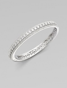 EXCLUSIVELY AT SAKS. A simple yet shimmering bangle offering two elegant rows of pavé crystal edging a center row of larger cubic zirconia stones.Cubic zirconia and crystal Rhodium plated Diameter, about 2¼ Hinged with push-lock clasp Imported EXCLUSIVELY AT SAKS. A simple yet shimmering bangle offering two elegant rows of pavé crystal edging a center row of larger cubic zirconia stones.Cubic zirconia and crystal Rhodium plated Diameter, about 2¼ Hinged with push-lock clasp Imported