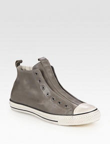 Laceless front and polished leather upper make this skater-inspired design an absolute must. Leather liningPadded insoleRubber soleImported Laceless front and polished leather upper make this skater-inspired design an absolute must. Leather liningPadded insoleRubber soleImported