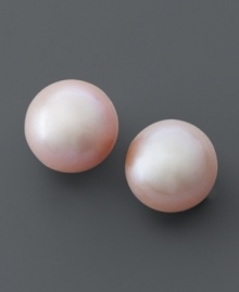 Prettify your look in opaque pastel. Belle de Mer's polished studs feature pink cultured freshwater pearls (8-9 mm) with 14k gold posts. Prettify your look in opaque pastel. Belle de Mer's polished studs feature pink cultured freshwater pearls (8-9 mm) with 14k gold posts.
