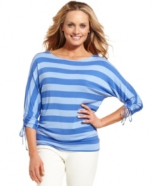 Bold stripes lend seafaring style to Charter Club's breezy top. Pair it with white jeans for a fresh look this season! Bold stripes lend seafaring style to Charter Club's breezy top. Pair it with white jeans for a fresh look this season!