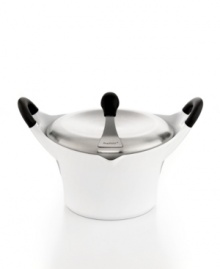 Elegant & sophisticated, this cast aluminum vessel is a true piece of art and performs like a real professional, too. The lightweight design heats up quickly & evenly for consistent, delicious results. Crafted with holes in the rim for pouring with the cover on and a stay-cool phenolic resin handle, this covered casserole is perfect for sealing moisture & flavor into bigger family dishes. 3-year warranty.