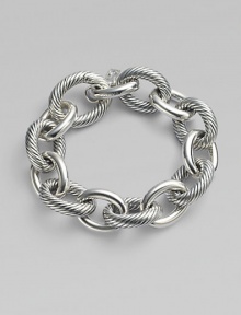 From the Chain Collection. Alternating cable and plain oval links with an integrated clasp closure.Sterling silver Length, about 8¾ Hidden clasp closure Imported From the Chain Collection. Alternating cable and plain oval links with an integrated clasp closure.Sterling silver Length, about 8¾ Hidden clasp closure Imported