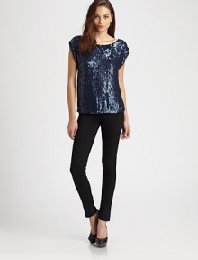 An elegant silk sheath drenched with glittering sequins for the right touch of glamour.BoatneckDropped shouldersCap sleevesCenter back zipperAbout 25 from shoulder to hemSilkDry cleanImportedModel shown is 5'10 (177cm) wearing US size Small. An elegant silk sheath drenched with glittering sequins for the right touch of glamour.BoatneckDropped shouldersCap sleevesCenter back zipperAbout 25 from shoulder to hemSilkDry cleanImportedModel shown is 5'10 (177cm) wearing US size Small.