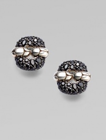 From the Kali Lava Collection. Black sapphire pavé with sterling silver accents in a small rectangular design.Black sapphire Sterling silver Width, about ½ Length, about ½ Post and omega clip backs Made in Bali From the Kali Lava Collection. Black sapphire pavé with sterling silver accents in a small rectangular design.Black sapphire Sterling silver Width, about ½ Length, about ½ Post and omega clip backs Made in Bali