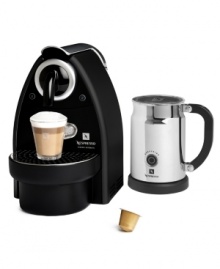 Small size, big results. A compact design prepares a real work of art with a 19 bar high-pressure pump that delivers fresh, frothy milk in a matter of seconds at the push of a button. Model AC101US. Small size, big results. A compact design prepares a real work of art with a 19 bar high-pressure pump that delivers fresh, frothy milk in a matter of seconds at the push of a button. Model AC101US.