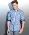 Rock a cool contrast look. This shirt from INC International Concepts mixes it up the right way.