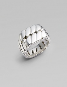 A bold signet style crafted with in gleaming sterling silver with curb chain detail. About ¾ diam. Imported A bold signet style crafted with in gleaming sterling silver with curb chain detail. About ¾ diam. Imported