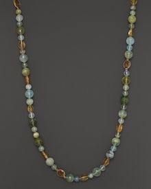 Multi-hued aquamarine pairs perfectly with amethyst in this endless beaded necklace from Lara Gold for LTC. Multi-hued aquamarine pairs perfectly with amethyst in this endless beaded necklace from Lara Gold for LTC.
