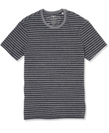 Sweet stripes. Get your casual look on the straight and narrow with this striped tee from Guess. Sweet stripes. Get your casual look on the straight and narrow with this striped tee from Guess.