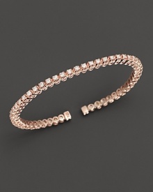 Dazzling diamonds, set in 14K pink gold, make the perfect bracelet for stacking. Dazzling diamonds, set in 14K pink gold, make the perfect bracelet for stacking.