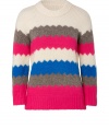 Give your casual look a playfully-chic finish with Marc by Marc Jacobs colorblocked pullover - Rounded neckline, 3/4 sleeves, ribbed trim - Slim straight fit - Team with favorite skinnies and a splash of colorful accessories