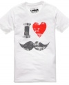 Even if you can't grow facial hair you can sport a mustache with this fun graphic t shirt from New World.