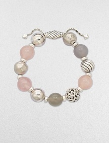 From the Elements Collection. Pretty beads of sterling silver, rose quartz, grey moonstone and milky rose quartz on a sleek sterling silver box link chain with an adjustable bead clasp. Rose quartz, grey moonstone and milky rose quartzSterling silverDiameter, about 2 adjustableAdjustable bead closureImported From the Elements Collection. Pretty beads of sterling silver, rose quartz, grey moonstone and milky rose quartz on a sleek sterling silver box link chain with an adjustable bead clasp. Rose quartz, grey moonstone and milky rose quartzSterling silverDiameter, about 2 adjustableAdjustable bead closureImported