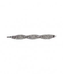 Ultra-chic braided link crystal bracelet from celeb-approved New York accessory company RJ Graziano - Vintage-inspired look with silver toned crystals in a stylish braided pattern and fold-over clasp  - Add sophisticated flair to your look with this lovely accessory - Perfect with a cocktail dress for evening or to amp up your day look