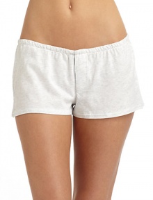 THE LOOKElastic waistMock zip flyVented hemTHE FITRise, about 8Inseam, about 1THE MATERIALPima cottonCARE & ORIGINMachine washImported