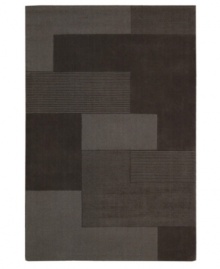 An abstract pattern makes a bold, modern statement upon this inviting Bowery area rug from Calvin Klein. Generously thick wool fibers are hand tufted in India for remarkable strength and detailed design. An abstract pattern makes a bold, modern statement upon this inviting Bowery area rug from Calvin Klein. Generously thick wool fibers are hand tufted in India for remarkable strength and detailed design.