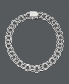 The perfect place to put your favorite charms. Rembrandt bracelet features a doubled link design in sterling silver. Approximate length: 7-1/2 inches. The perfect place to put your favorite charms. Rembrandt bracelet features a doubled link design in sterling silver. Approximate length: 7-1/2 inches.