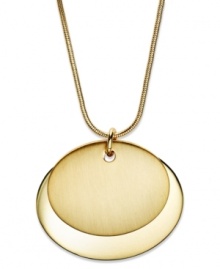 Simple in its sophistication, this pendant necklace from Charter Club shines with golden tones. Crafted in gold tone mixed metal. Approximate length: 16 inches + 2-inch extender. Approximate drop: 1-1/2 inches. Simple in its sophistication, this pendant necklace from Charter Club shines with golden tones. Crafted in gold tone mixed metal. Approximate length: 16 inches + 2-inch extender. Approximate drop: 1-1/2 inches.