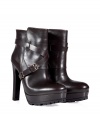 Full of trend-right edgy, these platform booties from Belstaff will add a high-style kick to any look - Chunky front platform, crisscross buckle and strap detail, ultra-high heel - Style with cropped trousers, a mini-skirt, or leather shorts