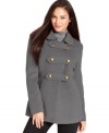 You're in the military (coat) now! Style&co.'s petite button-tabbed touches give this topper structured appeal.