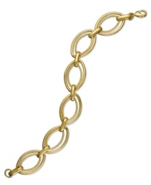 Get connected with this stylish bracelet from Charter Club. The linked oval design brings a timeless look to your everyday ensembles. Crafted in gold tone mixed metal. Approximate length: 6 inches. Get connected with this stylish bracelet from Charter Club. The linked oval design brings a timeless look to your everyday ensembles. Crafted in gold tone mixed metal. Approximate length: 6 inches.