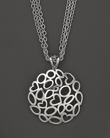 A bold sterling silver pendant featuring a cluster of hearts on a triple-chain necklace. From Fifth Season by Roberto Coin. A bold sterling silver pendant featuring a cluster of hearts on a triple-chain necklace. From Fifth Season by Roberto Coin.