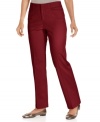 Classic styling highlights JM Collection's straight leg petite pants-- they're wear-to-work essentials.