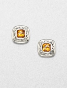 From the Cable Classic Collection. A stunning center stone of faceted citrine surrounded with sterling silver in an iconic cable design. CitrineSterling silverSize, about .19Post backImported 