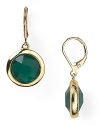 Crafted of gold plate and accented by bold, colored stones, this pair of drop earrings from Carolee will add the label's much adored glamor to every look.