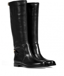 With equestrian-inspired styling these supple leather boots from Sergio Rossi will upgrade your favorite casual basics and off-duty frocks - Round toe, buckle detail at ankle, low chunky heel, buckle details at top, knee-length - Wear with skinny jeans, a mini-skirt, or leggings With equestrian-inspired styling these supple leather boots from Sergio Rossi will upgrade your favorite casual basics and off-duty frocks - Round toe, buckle detail at ankle, low chunky heel, buckle details at top, knee-length - Wear with skinny jeans, a mini-skirt, or leggings