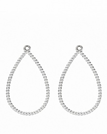 Slip PANDORA's sterling silver teardrop hoop charms onto french wire or hoop earrings for a dramatic customized look.